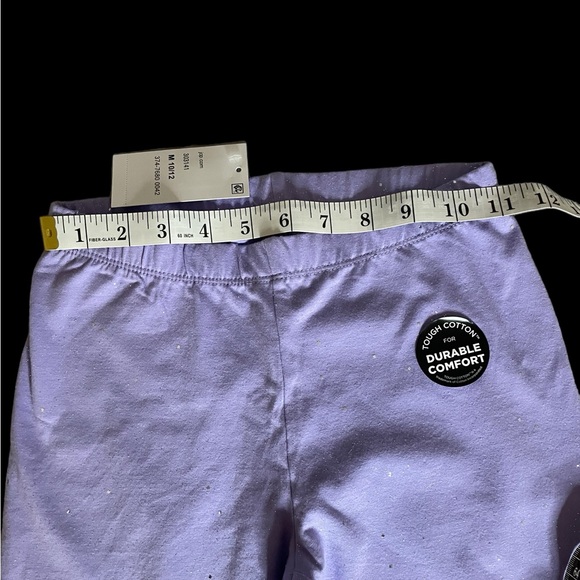 Girls Purple Sparkly Leggings - Picture 2 of 4